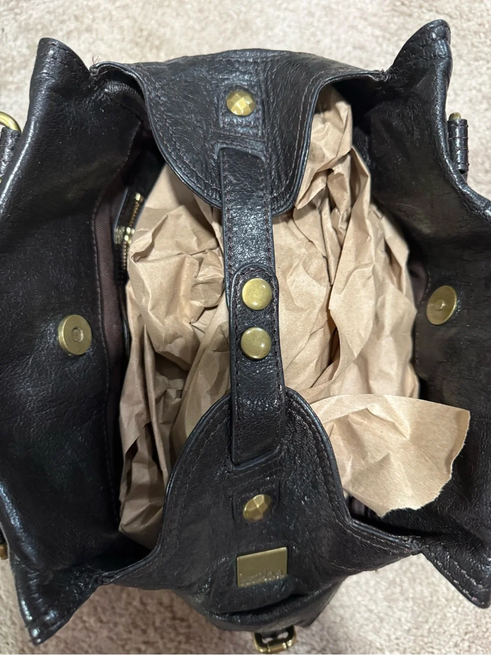 Kooba Black Leather Shoulder Bag with Gold Hardware